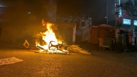 রাজশাহীতে জাতীয় পার্টির অফিসে হামলা ও অগ্নিসংযোগ