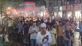 রাজধানীতে গণঅধিকার পরিষদের বিক্ষোভ, মশাল মিছিল