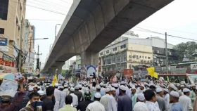 পল্টনে চার দাবিতে ৭ দলের বিক্ষোভ, ভোগান্তি চরমে
