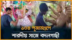 রঙ তুলির আচড়ে ব্যস্ত সময় পার করছেন প্রতিমা শিল্পীরা!