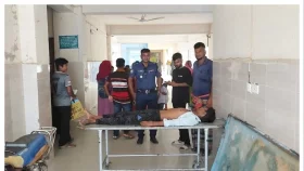 কাশিয়ানীতে বাস চাপায় প্রাণ গেল ভ্যান চালকের