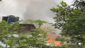 তিতাসে বসত ঘরে বজ্রপাতে আগুন ধরে যায়