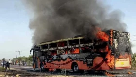 রাজস্থানে ভয়াবহ বাস দুর্ঘটনা, পুড়ে মৃত্যু ১৯ যাত্রীর