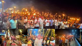 &lsquo;জাগো বাহে তিস্তা বাঁচাও&rsquo; নীলফামারীর তিস্তাপাড়ে মশাল মিছিল