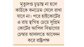 মৃত্যুদন্ডপ্রাপ্তদের কনডেম সেলে রাখা নিয়ে শুনানি ২৮ অক্টোবর