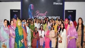 ব্রেস্ট ক্যান্সার সচেতনতা কর্মসূচিতে নারী কর্মীদের পাশে ব্যাংক এশিয়া