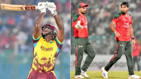 শেষ ২ ওভারে ৩৬ নিয়ে উইন্ডিজ থামলো ১৬৫ রানে