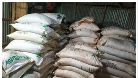 শ্রীবরদীতে অবৈধভাবে মজুদ করা ১০৬ বস্তা সরকারি সার জব্দ