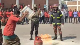 বেনাপোল বন্দরে যৌথ অগ্নিনির্বাপণ মহড়া