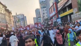 ভারতীয় হাইকমিশন অভিমুখে জুলাই ঐক্যের লংমার্চ