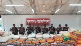 সুনামগঞ্জে অর্ধেকোটি টাকার ভারতীয় জিরা এবং ফুসকা জব্দ