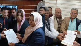 ফরিদপুরে শামা ওবায়েদ ও বাবুলের মনোনয়নপত্র দাখিল