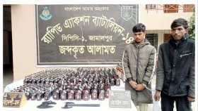শেরপুর সীমান্তে ৩৬৯ বোতল মদসহ আটক ২