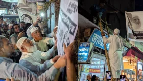 ব্যানার সরাতে নিজেই মাঠে নামলেন জামায়াত আমির