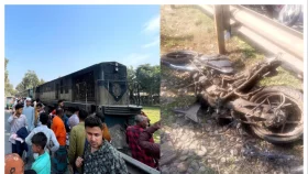 কুড়িগ্রামে মোটরসাইকেল-ট্রেন সংঘর্ষে সাময়িক বন্ধ রেল যোগাযোগ