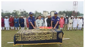 মেঘনায় স্পিডবোট দুর্ঘটনায় নিহত ফখরুল আলমের জানাজা সম্পন্ন