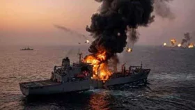 ভারত মহাসাগরে ইরানের হামলায় মার্কিন ডেস্ট্রয়ার ব্যাটেলশিপ ধ্বংস