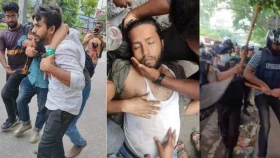 প্রাথমিকের চাকরিপ্রত্যাশীদের ওপর পুলিশের লাঠিচার্জ