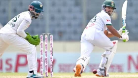 পাকিস্তানকে ৭৫ ওভারে ২৬৮ রানের চ্যালেঞ্জ ছুড়ে দিল বাংলাদেশ