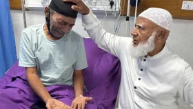 জামায়াত আমিরকে দেখে কান্নায় ভেঙে পড়লেন রামিসার বাবা