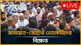 সীমান্তে পুশ-ইন এর প্রতিবাদে ১১ দলীয় জোটের নেতাকর্মীদের বি'ক্ষো'ভ