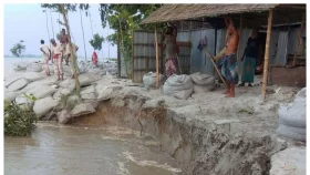 তিস্তা-ধরলা-দুধকুমারের ভাঙনে বিলীন বসতভিটা, আতঙ্কে শতাধিক পরিবার