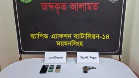 ময়মনসিংহে অস্ত্রসহ যুবক গ্রেপ্তার