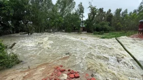 পেকুয়ায় মাতামুহুরীর বেড়িবাঁধ ভেঙে ভয়াবহ বন্যা
