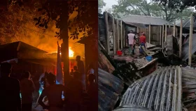দৌলতপুরে ভয়াবহ অগ্নিকাণ্ড, ৮ মোটরসাইকেলসহ ৭ দোকান পুড়ে ছাই