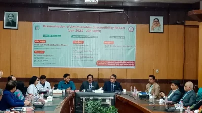 &lsquo;সংক্রামক ব্যাধি চিকিৎসায় অ্যান্টিবায়োটিকের ব্যবহার ও কার্যকারিতার চ্যালেঞ্জ&rsquo; শীর্ষক গবেষণা প্রতিবেদন প্রকাশ অনুষ্ঠানে বক্তারা