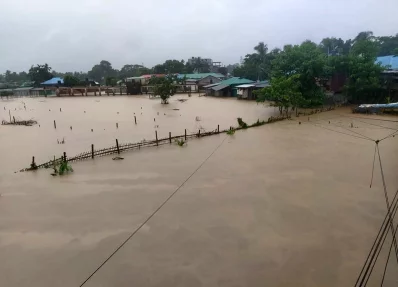 প্লাবিত হয়েছে খাগড়াছড়ি। ছবি: ফোকাস বাংলা