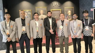 দাবা অলিম্পিয়াডে বাংলাদেশ দলের খেলোয়াড় ও কর্মকর্তাবৃন্দ। ছবি: সংগৃহীত