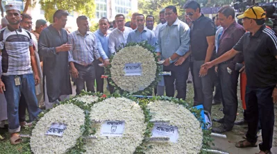 জাকারিয়া পিন্টুর মরদেশে শেষ শ্রদ্ধা জানান বাফুফে সভাপতি তাবিথ আউয়াল