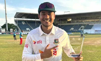 প্রথমবার টেস্টে সিরিজসেরার পুরস্কার নিয়ে তাসকিনের আনন্দ যেন ধরে না!