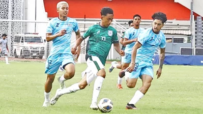 ট্রায়াল ম্যাচ। ছবি: বাফুফে