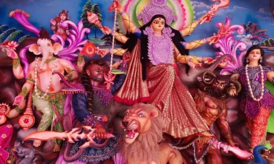 হরি মন্দিরে দূর্গা প্রতিমা। ছবি: প্রতিনিধি