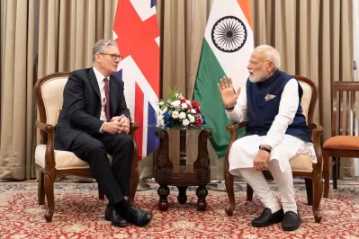 ভারত সফরে রয়েছেন ব্রিটিশ প্রধানমন্ত্রী কিয়ার স্টারমার ও তার প্রতিনিধি দল। ছবি: রয়টার্স