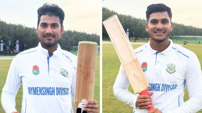 রবিনকে নিয়ে উদ্বোধনী জুটিতে ২২০ রান যোগ করেন নাইম শেখ