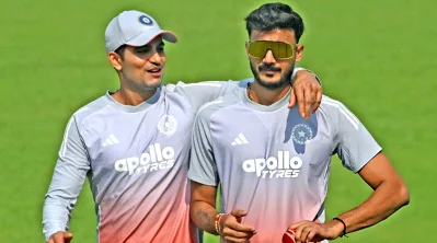 অন্যতম স্পিনার অক্ষর প্যাটেলের সঙ্গে ভারত অধিনায়ক