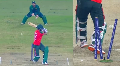 ফাইনালে সুপার ওভারে এক উইকেট পড়ে যাওয়ার পর জিশানের ছক্কা হাকাতে গিয়ে আউটের সেই দৃশ্য
