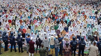 কিশোরগঞ্জের ঐতিহাসিক শোলাকিয়া ঈদগাহ ময়দানে চিত্র। ছবি: প্রতিনিধি