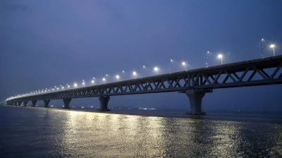 পদ্মা সেতুর রাতে চিত্র